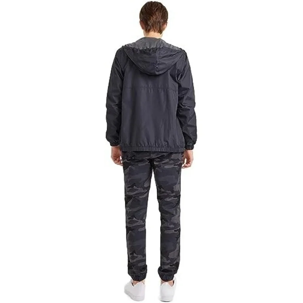 DINOGREY Mens Waterproof Windbreaker Rain Jacket Lightweight Hooded Raincoat (S)